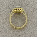18ct Yellow Gold 0.80ct Emerald & Diamond Cluster Cocktail Ring