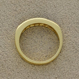 18ct Yellow Gold Square Cut Rainbow Sapphire Channel Set 7 Stone Ring