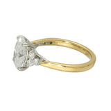 18ct Yellow Gold 2ct Oval Cut Laboratory-Grown Diamond Ring With Trefoil Style Shoulders