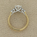 18ct Yellow Gold 2ct Oval Cut Laboratory-Grown Diamond Ring With Trefoil Style Shoulders