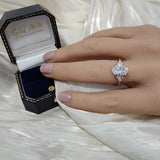 18ct Yellow Gold 2ct Oval Cut Laboratory-Grown Diamond Ring With Trefoil Style Shoulders
