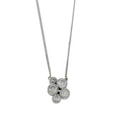 Platinum 0.68ct Round Brilliant Cut Diamond Cluster Bubble Pendant Necklace 18"