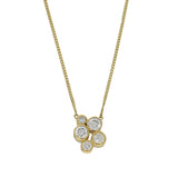 18ct Yellow Gold 0.68ct Round Brilliant Cut Diamond Cluster Bubble Pendant Necklace 18"