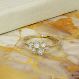 18ct Yellow Gold 0.50ct Diamond Cluster Bubble Ring