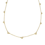 18ct Yellow Gold 0.50ct Diamond Yard Necklace Bezel Setting 17-18"
