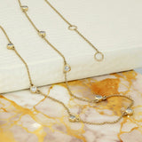 18ct Yellow Gold 0.50ct Diamond Yard Necklace Bezel Setting 17-18"