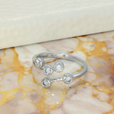 9ct White Gold 0.53ct Diamond Cross Over Bubble Ring