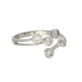 9ct White Gold 0.53ct Diamond Cross Over Bubble Ring
