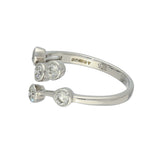 9ct White Gold 0.53ct Diamond Cross Over Bubble Ring