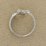 9ct White Gold 0.53ct Diamond Cross Over Bubble Ring