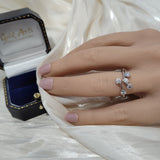 9ct White Gold 0.53ct Diamond Cross Over Bubble Ring