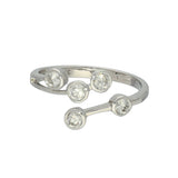 9ct White Gold 0.53ct Diamond Cross Over Bubble Ring
