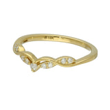 18ct Yellow Gold Diamond Set Fancy Wishbone Ring
