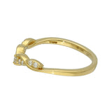 18ct Yellow Gold Diamond Set Fancy Wishbone Ring
