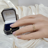 18ct Yellow Gold Diamond Set Fancy Wishbone Ring