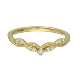18ct Yellow Gold Diamond Set Fancy Wishbone Ring