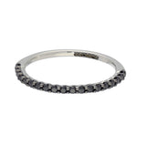 9ct White Gold Black Diamond Slim Half Eternity Ring