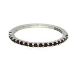 9ct White Gold Garnet Slim Half Eternity Ring