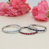9ct White Gold Ruby Slim Half Eternity Ring