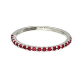 9ct White Gold Ruby Slim Half Eternity Ring