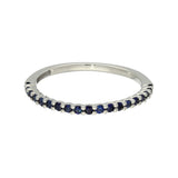 9ct White Gold Blue Sapphire Slim Half Eternity Ring