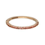 9ct Rose Gold Pink Tourmaline Slim Half Eternity Ring