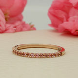 9ct Rose Gold Pink Tourmaline Slim Half Eternity Ring