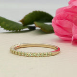 9ct Yellow Gold Peridot Slim Half Eternity Ring