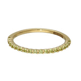 9ct Yellow Gold Peridot Slim Half Eternity Ring