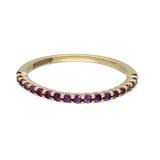 9ct Yellow Gold Amethyst Slim Half Eternity Ring