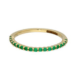 9ct Yellow Gold Emerald Slim Half Eternity Ring