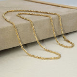 9ct Yellow Gold Fancy Diamond Cut Rope & Bar Chain 18" 5.6g