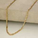 9ct Yellow Gold Fancy Diamond Cut Rope & Bar Chain 18" 5.6g