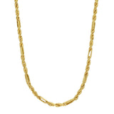 9ct Yellow Gold Fancy Diamond Cut Rope & Bar Chain 18" 5.6g