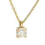 9ct Yellow Gold 4-Claw 0.30ct Laboratory-Grown Diamond Round Solitaire Pendant Necklace 16-18"