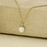 9ct Yellow Gold 4-Claw 0.50ct Laboratory-Grown Diamond Round Solitaire Pendant Necklace 16-18"