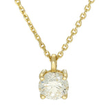 9ct Yellow Gold 4-Claw 0.50ct Laboratory-Grown Diamond Round Solitaire Pendant Necklace 16-18"