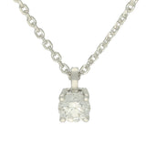 9ct White Gold 4-Claw 0.15ct Laboratory-Grown Diamond Round Solitaire Pendant Necklace 16-18"