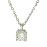 9ct White Gold 4-Claw 0.30ct Laboratory-Grown Diamond Round Solitaire Pendant Necklace 16-18"
