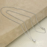 9ct White Gold 4-Claw 0.30ct Laboratory-Grown Diamond Round Solitaire Pendant Necklace 16-18"