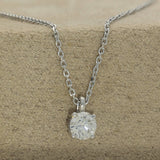 9ct White Gold 4-Claw 0.30ct Laboratory-Grown Diamond Round Solitaire Pendant Necklace 16-18"