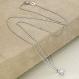 9ct White Gold 4-Claw 0.50ct Laboratory-Grown Diamond Round Solitaire Pendant Necklace 16-18"