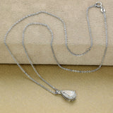 Platinum 2ct Pear Cut Laboratory-Grown Diamond Solitaire Necklace 16-18"