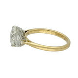 18ct Yellow Gold Laboratory-Grown Diamond 2ct Round Brilliant with Half Moon Cuts Trilogy Ring