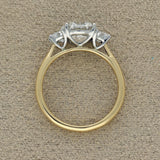 18ct Yellow Gold Laboratory-Grown Diamond 2ct Round Brilliant with Half Moon Cuts Trilogy Ring