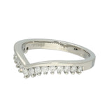 Platinum 0.35ct Diamond Claw Set Wishbone Ring