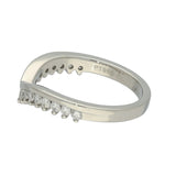 Platinum 0.35ct Diamond Claw Set Wishbone Ring