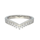 Platinum 0.35ct Diamond Claw Set Wishbone Ring
