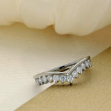 Platinum 0.56ct Diamond Claw Set Wishbone Ring