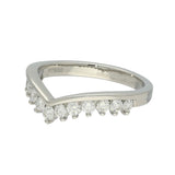 Platinum 0.56ct Diamond Claw Set Wishbone Ring